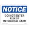Signmission OSHA Notice Sign, 12" H, 18" W, Rigid Plastic, Do Not Enter Risk Of Mechanical Harm Sign, Landscape OS-NS-P-1218-L-11210 - alternate 1